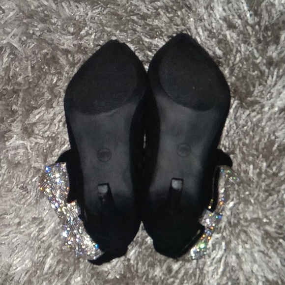 Torrid faux black suede ankle boot with rhinestone bow - Picture 5 of 7